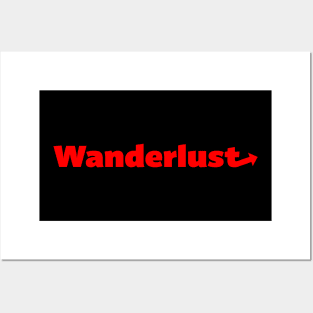 Wanderlust Simple Minimalist Arrow Design (Red) Posters and Art